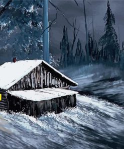 Winter Night By Bob Ross paint by numbers