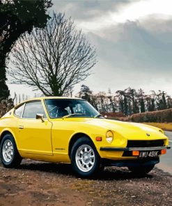 Yellow Datsun Car paint by number