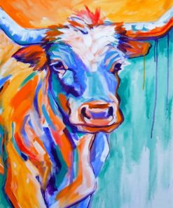 Abstract Cow paint by numbers