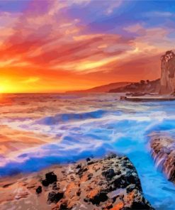 beautiful sunset Laguna Beach California paint by number