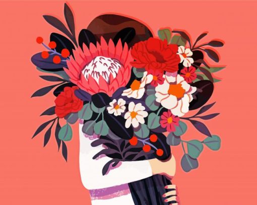 bouquet of flower illustrations paint by numbers