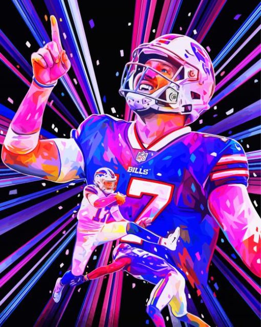 Buffalo Bills Josh Allen Art paint by numbers