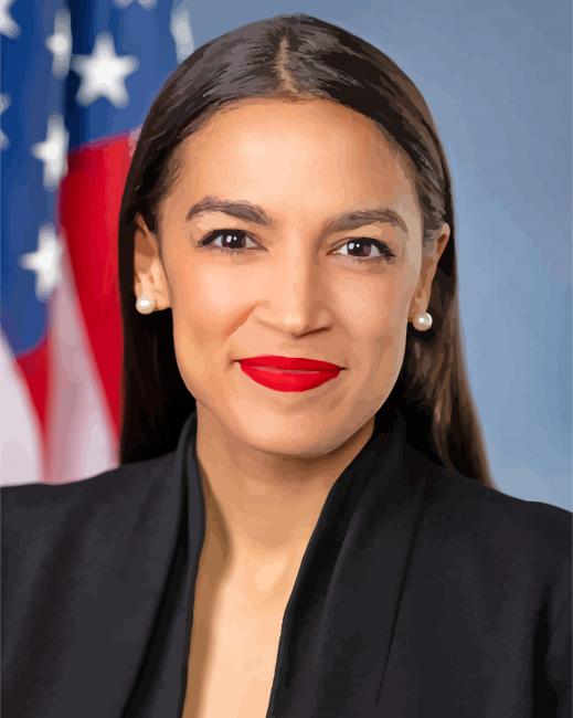 classy us representative Alexandria Ocasio Cortez paint by number