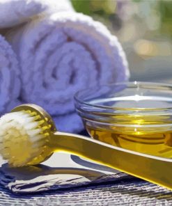 Clear Glass Bowl And Brush Spa paint by numbers