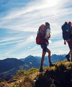 Couple Hiking Mountains paint by numbers