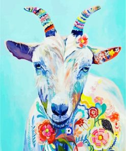 cute Floral Goat paint by numbers