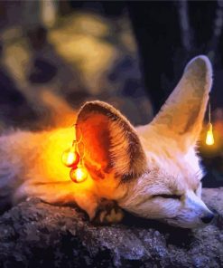 Cute Little Fox With Lights paint by numbers