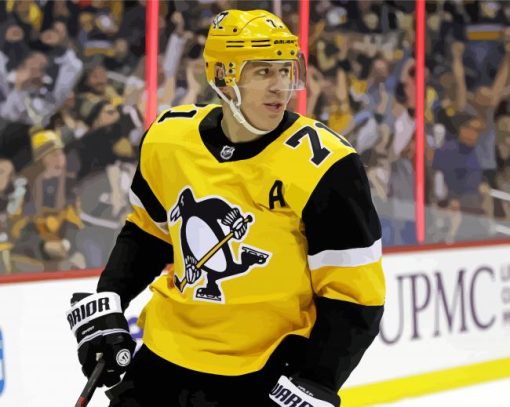 Evgeni Malkin Hockey Player paint by numbers