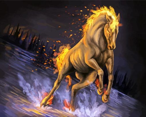 Gabiya Rogoza Fire Horse paint by numbers