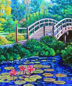 garden with drum bridge paint by numbers