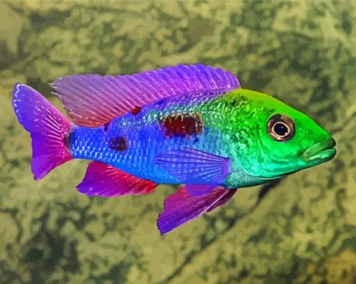 green head Cichlid paint by numbers