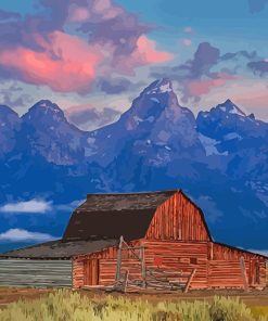 Jackson Hole Barn paint by numbers