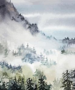 misty forest art paint by numbers