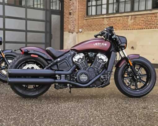 scout bobber Indian motorcycle paint by number