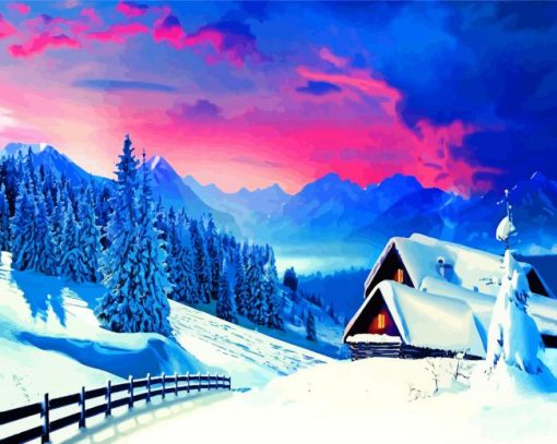 Beautiful Winter Scene paint by numbers