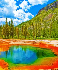 Yellowstone park paint by numbers