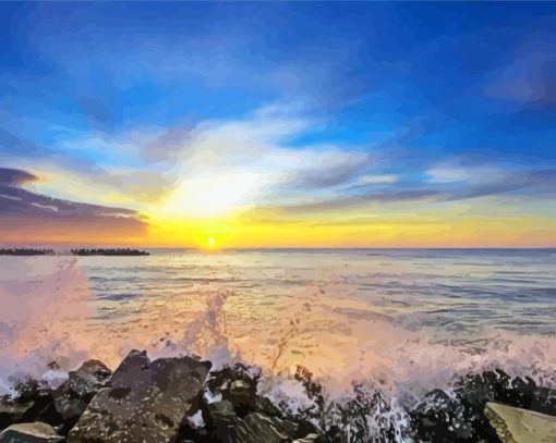 Abruzzo Beach At Sunset paint by numbers