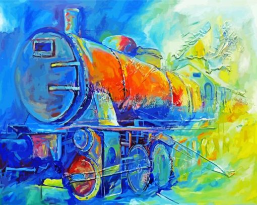 Abstract Train Art paint by numbers