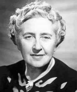 Black and white writer Agatha Christie paint by number