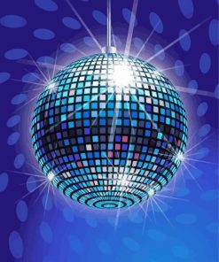 Blue Disco Ball paint by numbers