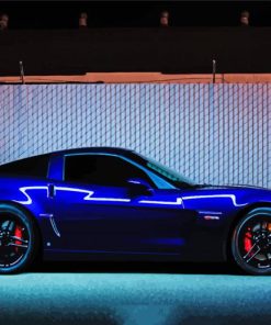 Blue corvette chevrolet car paint by numbers