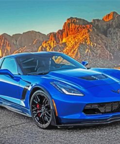 Blue corvette chevrolet paint by numbers