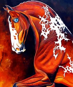 Brown American Paint Horse paint by numbers