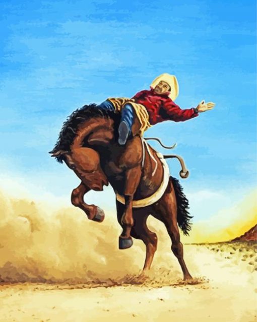 Bucking Horse Cowboy paint by numbers