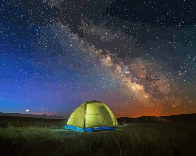 Camping Stargazing Paint by numbers