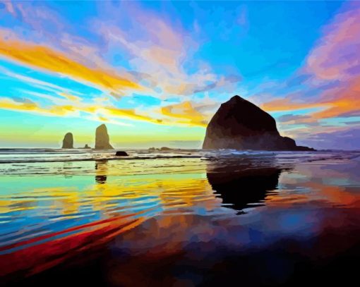 Cannon Beach At Sunset Paint by numbers