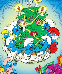 Christmas The Smurfs paint by numbers