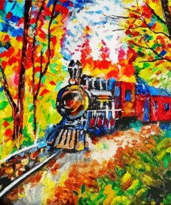 Colorful Abstract Train Art Paint by numbers