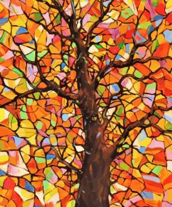 Colorful Abstract Tree Art Paint by numbers