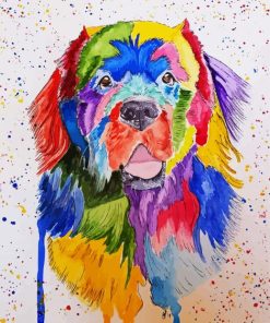 Colorful Newfoundland Dog paint by numbers