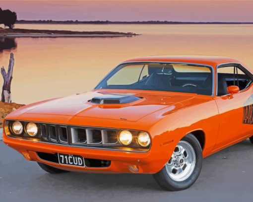 Dodge Barracuda Classic Car paint by numbers