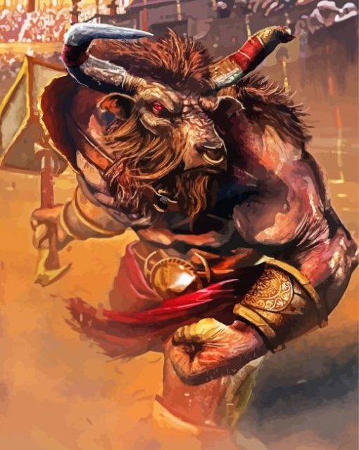 Fantasy Minotaur Art paint by numbers