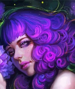 Fantasy Purple Girl paint by numbers