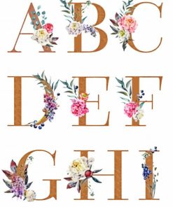 Floral Letters paint by numbers