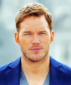 Handsome Actor Chris Pratt paint by numbers