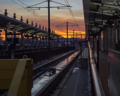 Hoboken Light Rail Station paint by numbers