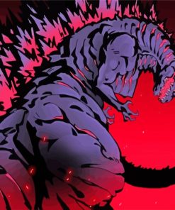 Illustration Shin Godzilla paint by numbers