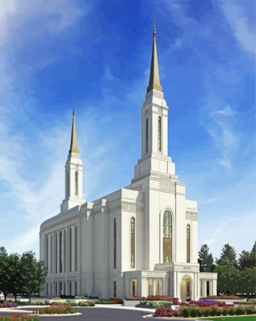 Layton Utah Temple building paint by number