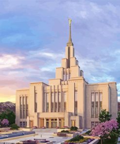 Layton Utah Temple paint by number