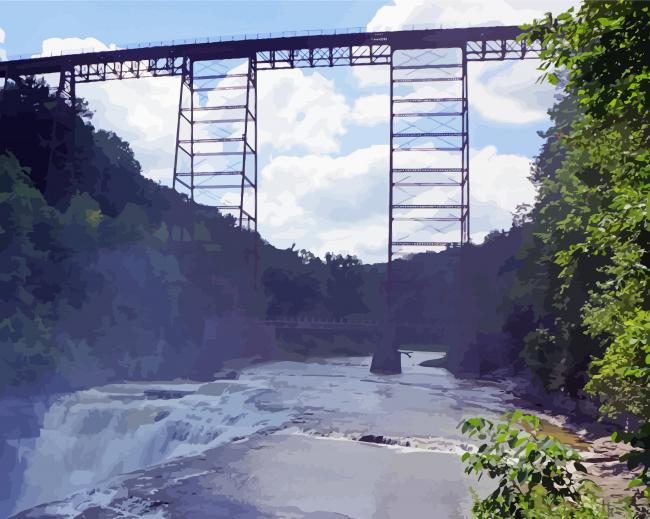 Letchworth Train Bridge paint by numbers