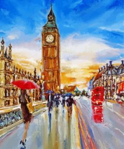 London In The Rain Art paint by numbers