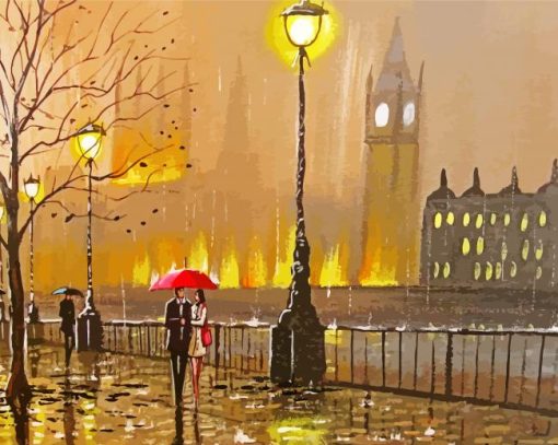 London In The Rain paint by numbers