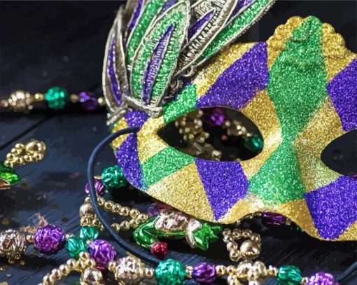 Mardi Gras Festival Mask pint by numbers