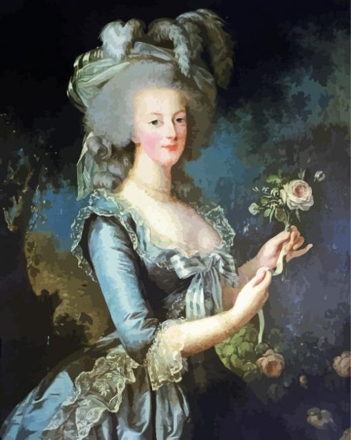 Marie Antoinette With A Rose Rococo Art Paint by numbers