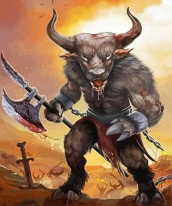 Minotaur Monster paint by numbers