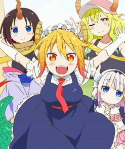 Miss Kobayashis Dragon Maid Manga paint by numbers